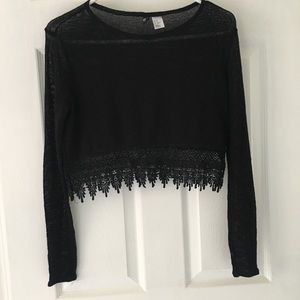 Divided Cropped Sweater